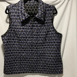 Elegant Blue Patterned Women's Vest